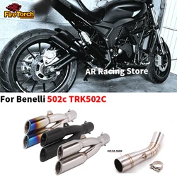 Slip On for Benelli 502C Trk502C 502 C Motorcycle Exhaust System Escape Moto Modified Link Pipe Muffler Removable Db Killer