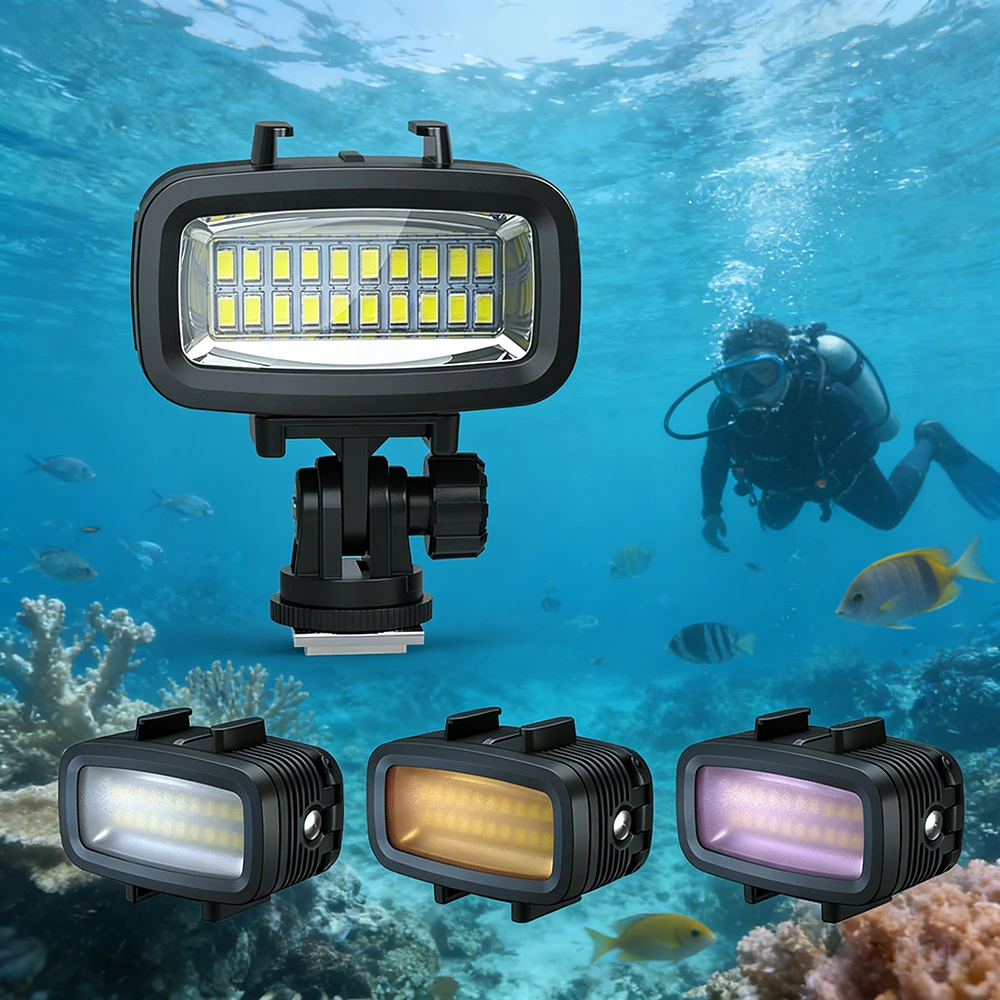 

Подводный светильник 800 лм с интерфейсом GoPro для GoPro 9, 10, 11, 12, 13 / Insta360 Ace Pro 2 / DJI 3, 4, 5, 6 / водонепроницаемый светильник до 40 м
