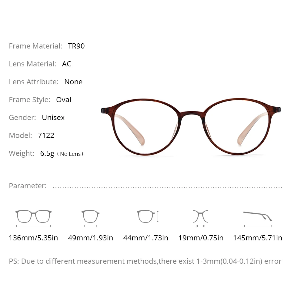 NIANZHEN TR90 النظارات النساء 2025 البيضاوي العلامة التجارية تصميم النظارات الإطار الرجال خفيفة الوزن الرجعية خمر نظارات نظارات 7122 #5