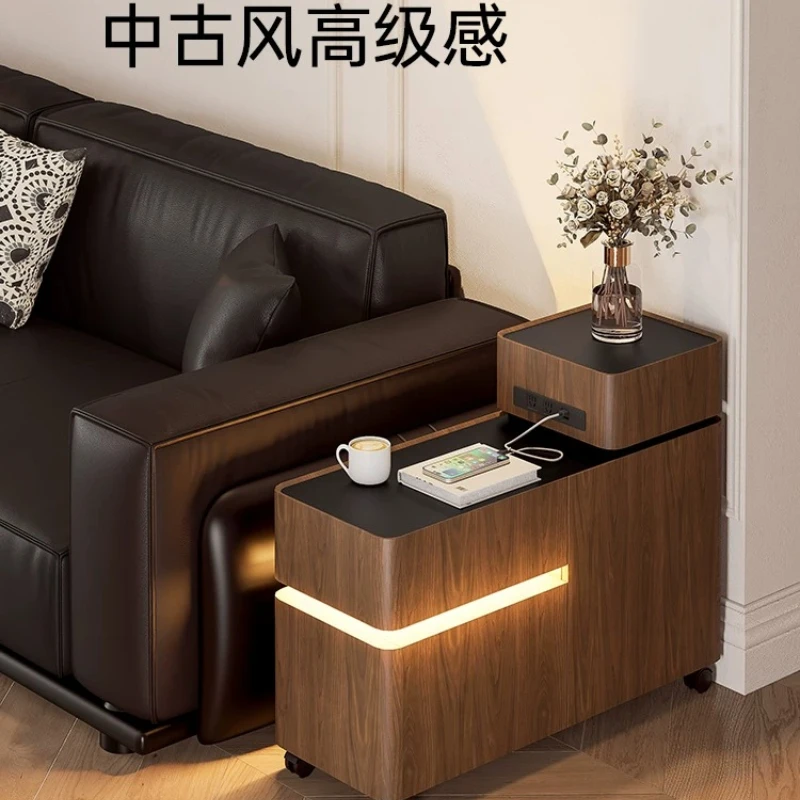 Yjq sofa side few movable side cabinet very narrow rock slab tea cabinet sofa side cabinet