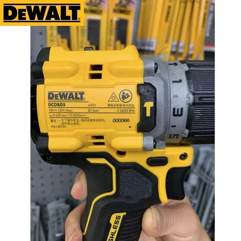 Dewalt DCD805 Cordless Hammer Drill Driver Kit Bare Tool 20V MAX 1/2 in Rechargeable Power Tools DCD805B Brushless Impact Drill