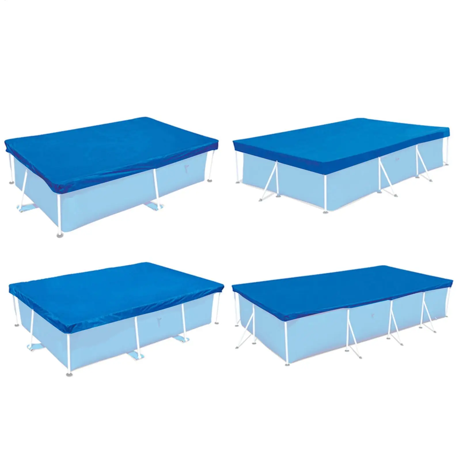 Rectangle Pool Cover Waterproof PE Foldable Inflatable Pool Cover for aboves Ground Pool Family Pool Cover Outdoor Paddling