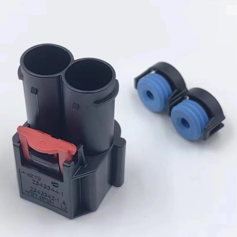 2343344-1 MCON 12 2P أنثى محطة الإسكان مع سدادة الختم، موصل كهربائي معزول قذيفة لسلك تسخير/السيارات