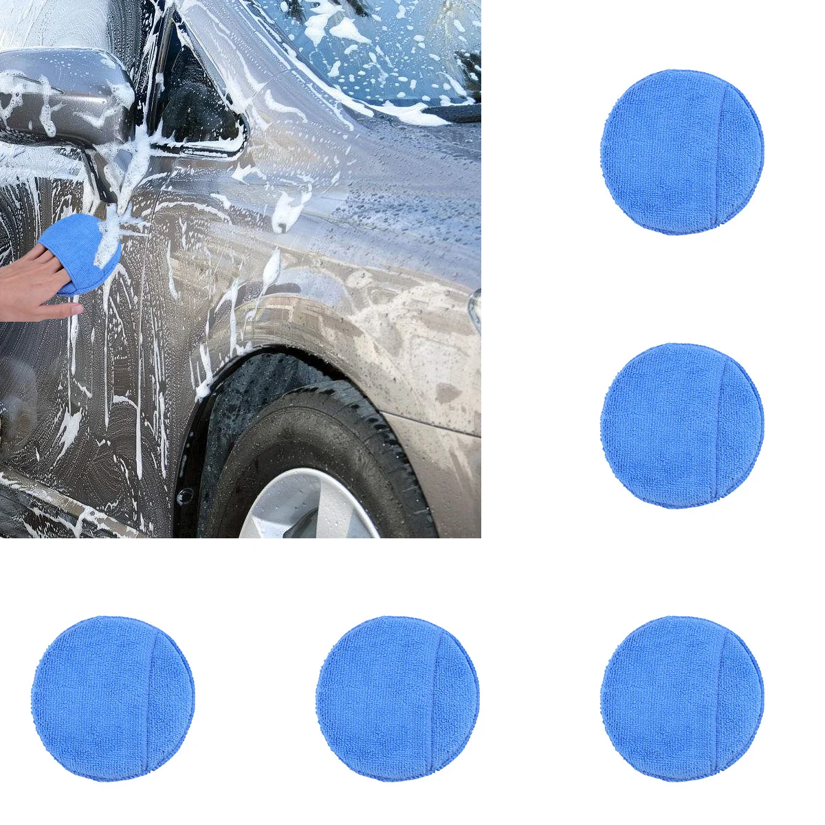 

10 pcs Microfiber Wax Applicator Sponge Ultra-Soft Reusable Car Waxing Pads Glaze Sealant Dressing