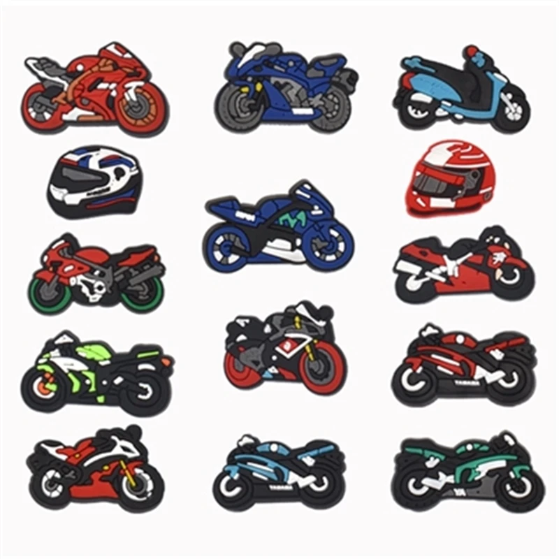 Racing Motor Shoe Charms for Crocs Accessories Kids Clogs Pins Boy Badges Men Jeans Women Decorations Buckle Shoes Accessories