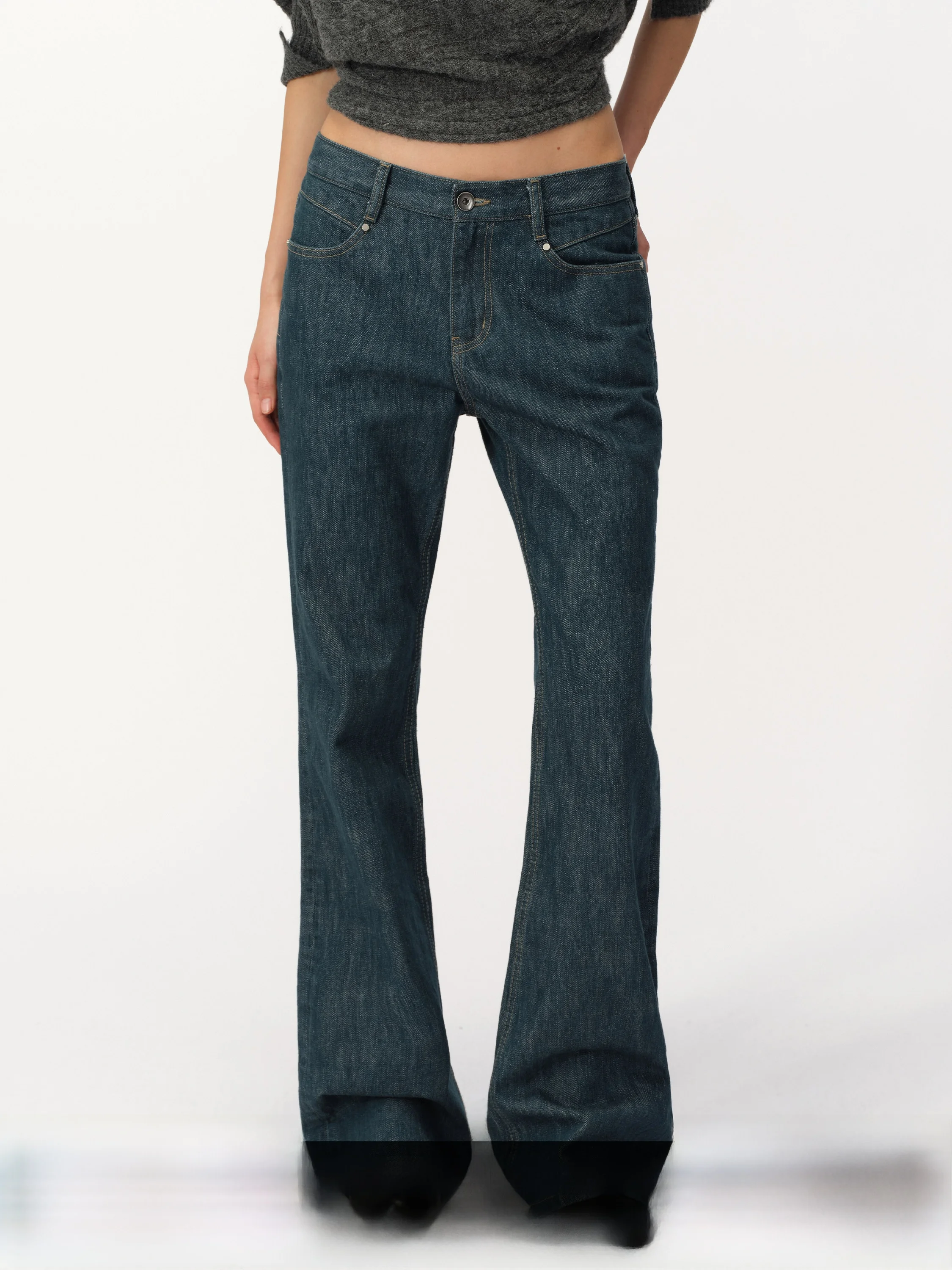 

SMIIILE, джинсы-колокольчики из чистого хлопка с низкой талией, женские весенне-осенние утягивающие длинные брюки в стиле ретро, поездки на работу, мода