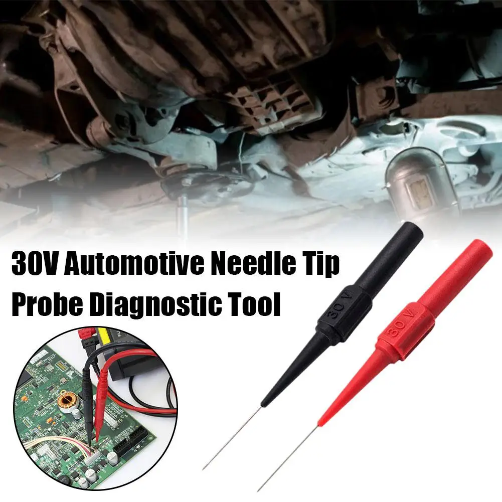 30V Car Tip Probes Diagnostic Tools Auto Multimeter Needle Extention Piercing Tip Back Probes Leads Tools Piercing Back Car T2A3