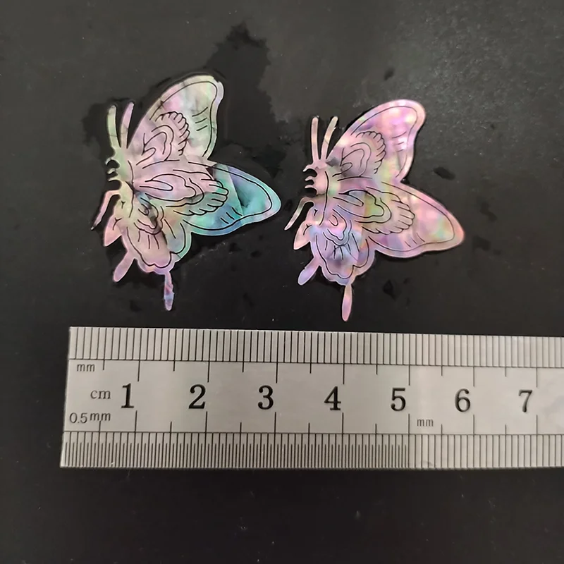 2 PC Abalone (Pāua) Shell Pieces Butterfly Shape Scrap Inlay Pack-for Crafts, DIY Project, Jewelry Making, Musical Instruments