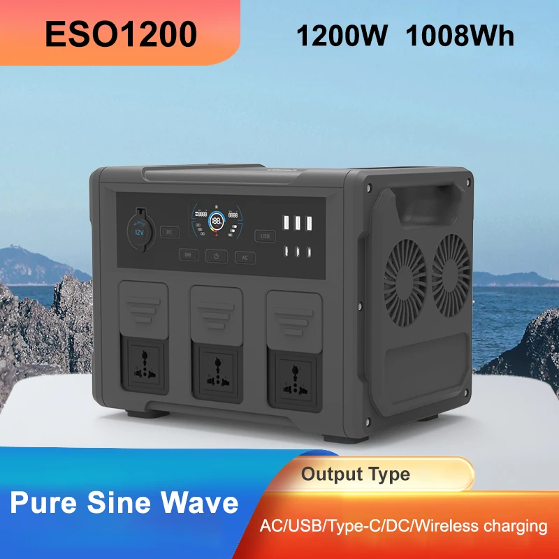 1200w 2000w 3000w portable storage energy system outdoor mobile power supply portable power station solar generator 5000w