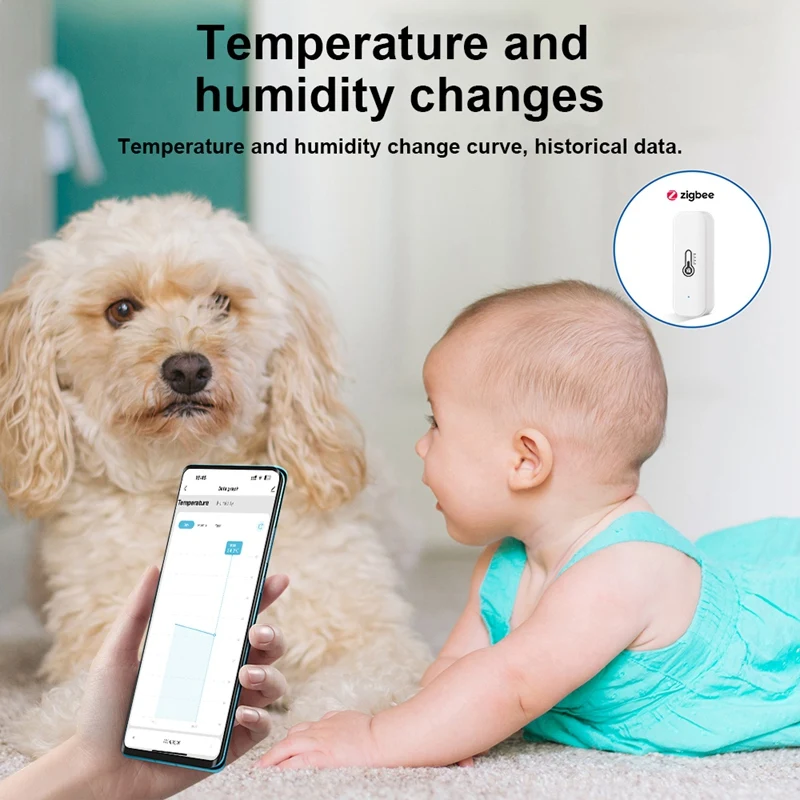 Tuya Zigbee Temperature Humidity Sensor Smart Home Temperature Sensors Works With Alexa Google Assistant Smart Life