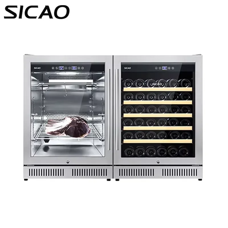 Under Counter Dry Age Fridge Wine Beer Cooler Side by Side Refrigerator Bar Cabinet Commercial Home Kitchen Storage Unit