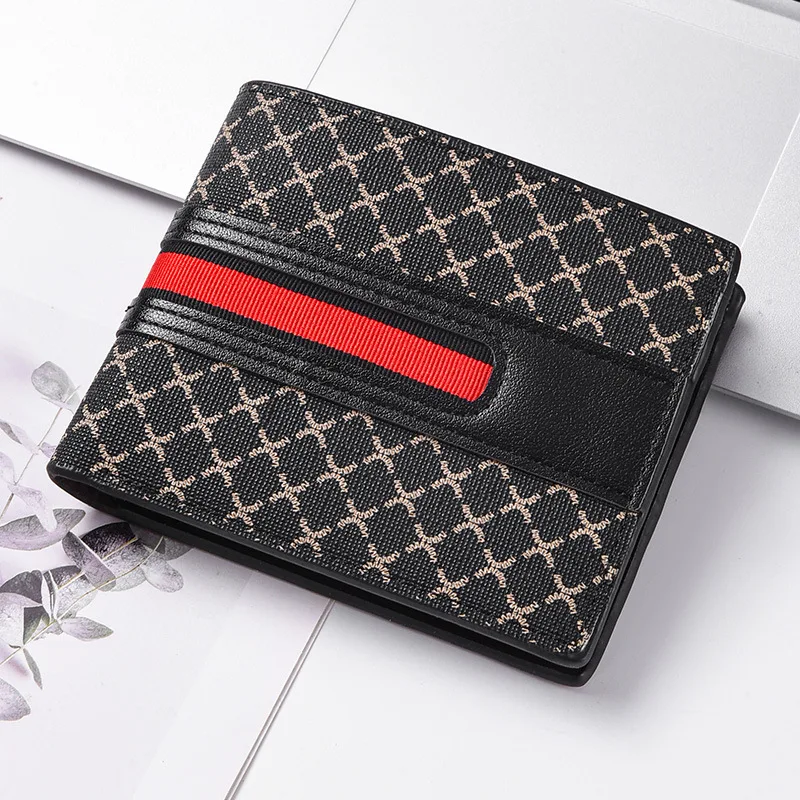 New Style Multi Card Slot Leather Wallet for Men Hand Woven Fashion Simple Ultra Thin Coin Purse