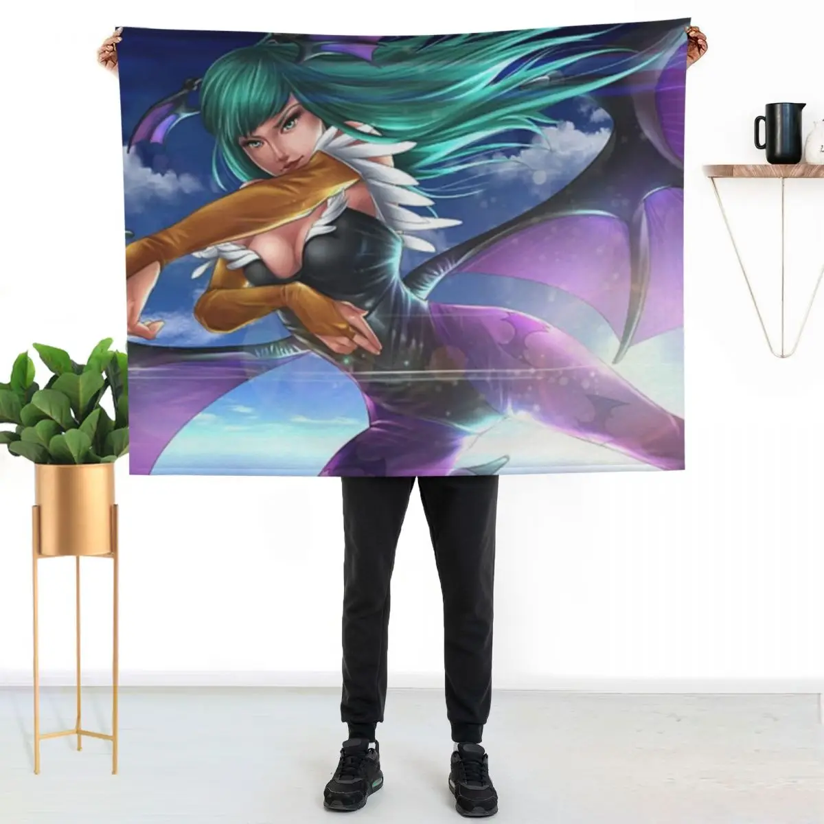 

Cute Morrigan Aensland Throw Blanket Warm Flannel Blanket for Couch Chair Bedroom