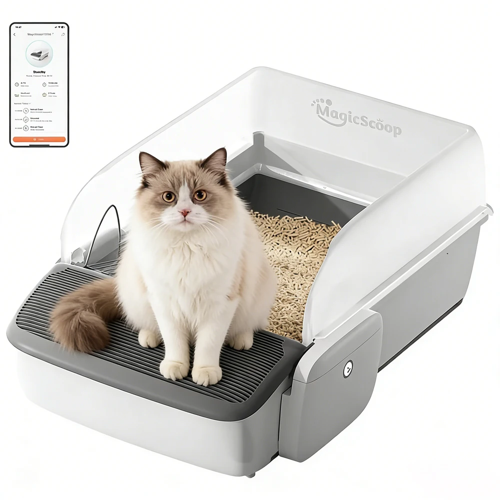

Automatic Intelligent Cat Litter Box Self-cleaning Cat Sandbox Scooping Open Semi-enclosed Cats Toilet Oversized Pet Supplies