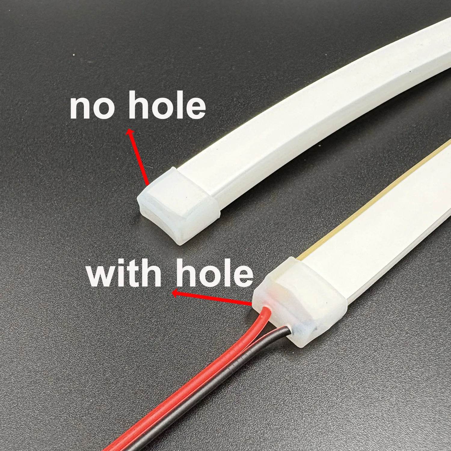 20/50/100 قطعة شريط النيون 6x12 مللي متر نهاية غطاء LED سيليكون موصل إضاءة مقاومة للماء قطاع ضوء النيون