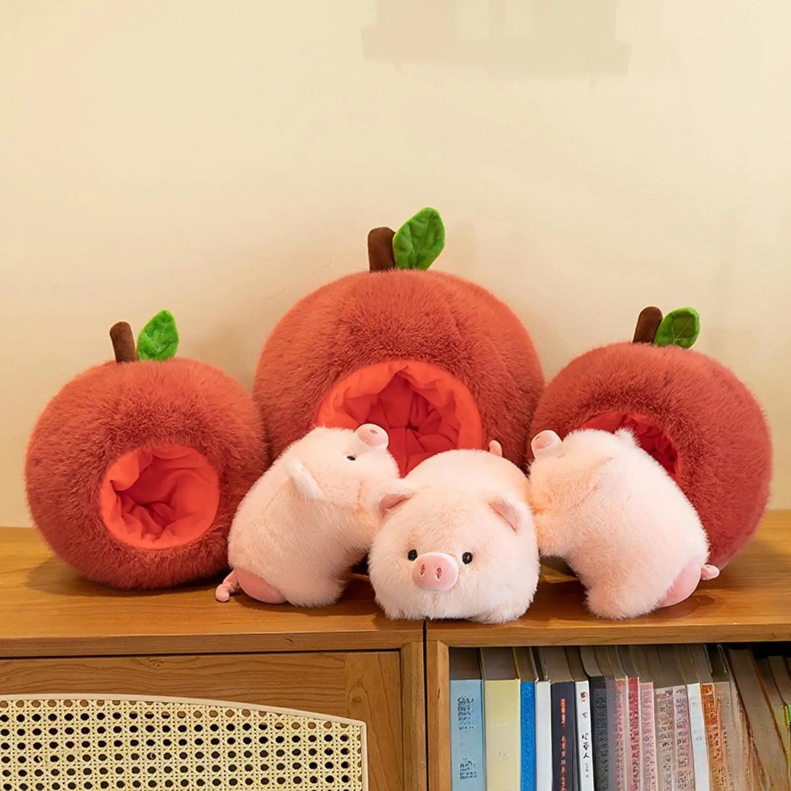 Jouet en peluche overde fruits mignons, poignées de beurre doux, décoration de chambre portable amovible