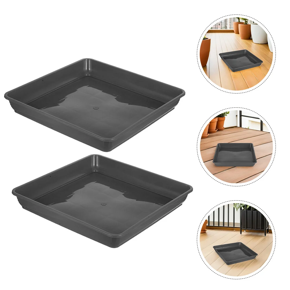 

3pcs Square Flower Pot Saucer Heavy Duty Plastic Drainage Tray For Succulents Bonsai Indoor Outdoor Plant Base Water Collection
