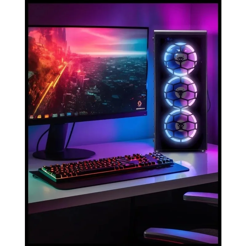 Q3 Essential Gaming, PC da gioco a 8 fili, AMD Ryzen 5 4X 3,90 GHz, grafica 4K Vega 11 Core, 16 GB di RAM, SSD da 1 TB, HDMI, W