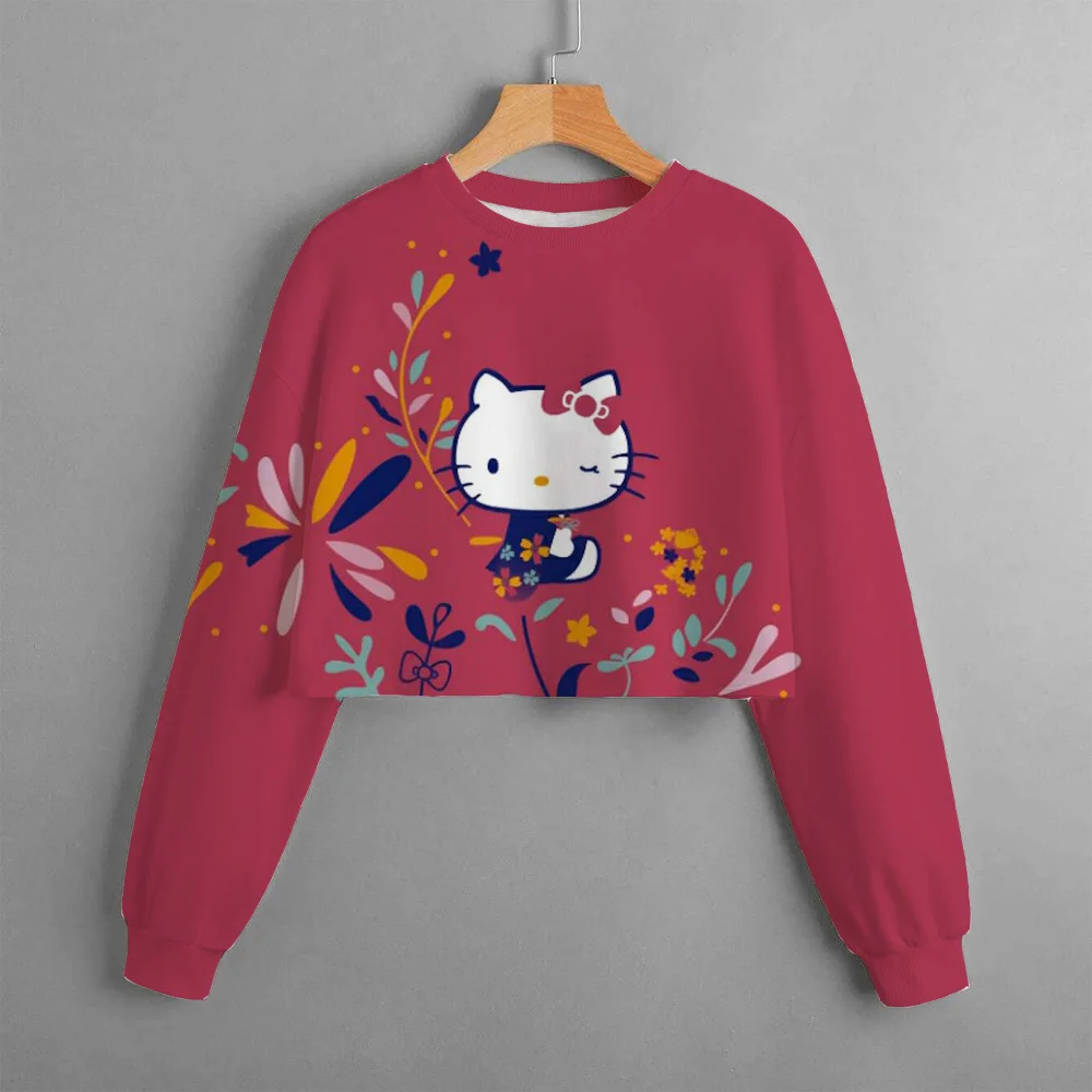 2024 Nieuwe Lente En Herfst Meisjes Hello Kitty Cartoon Hoodie Mode Kinderen Sweatshirt Cartoon Lange Mouw Kinderkleding