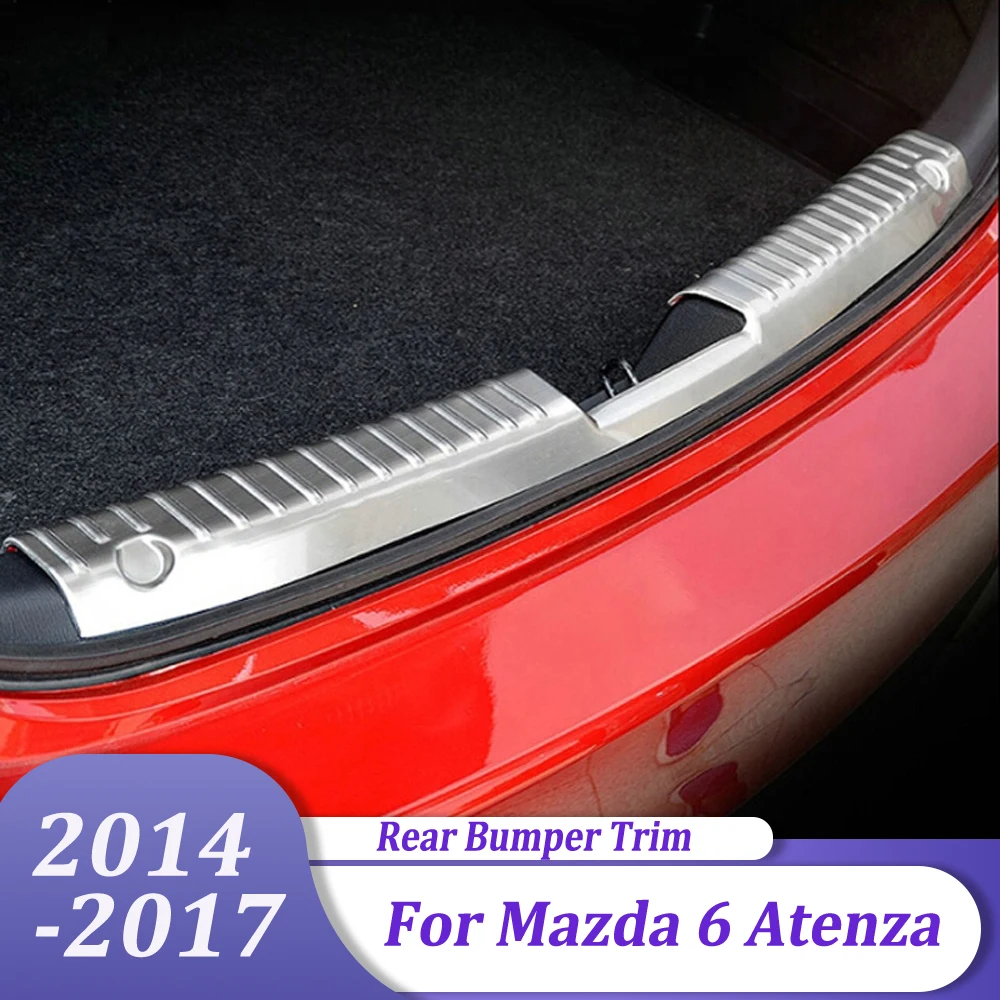 

Car Interior Accessories Inner Rear Bumper Trim Pad Protector Tail Trunk Scuff Plate Cover For Mazda 6 M6 Atenza 2014-2017