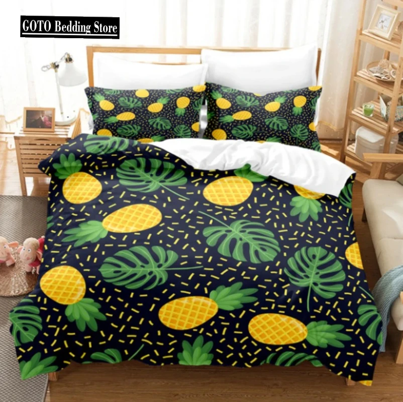 

Super Soft White Bedding Set Green Fresh Winter Plantain Leaves Duvet Cover Sets Kids Adult Queen King Housse De Couette 220x240