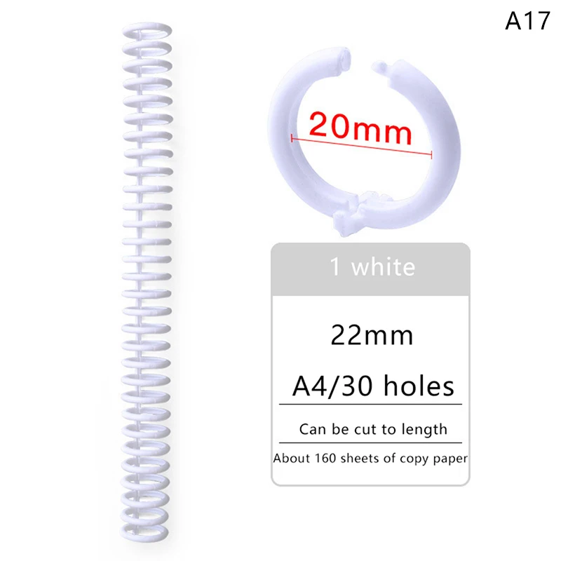 30 Holes Loose-leaf Plastic Binding Ring Spring Spiral Rings