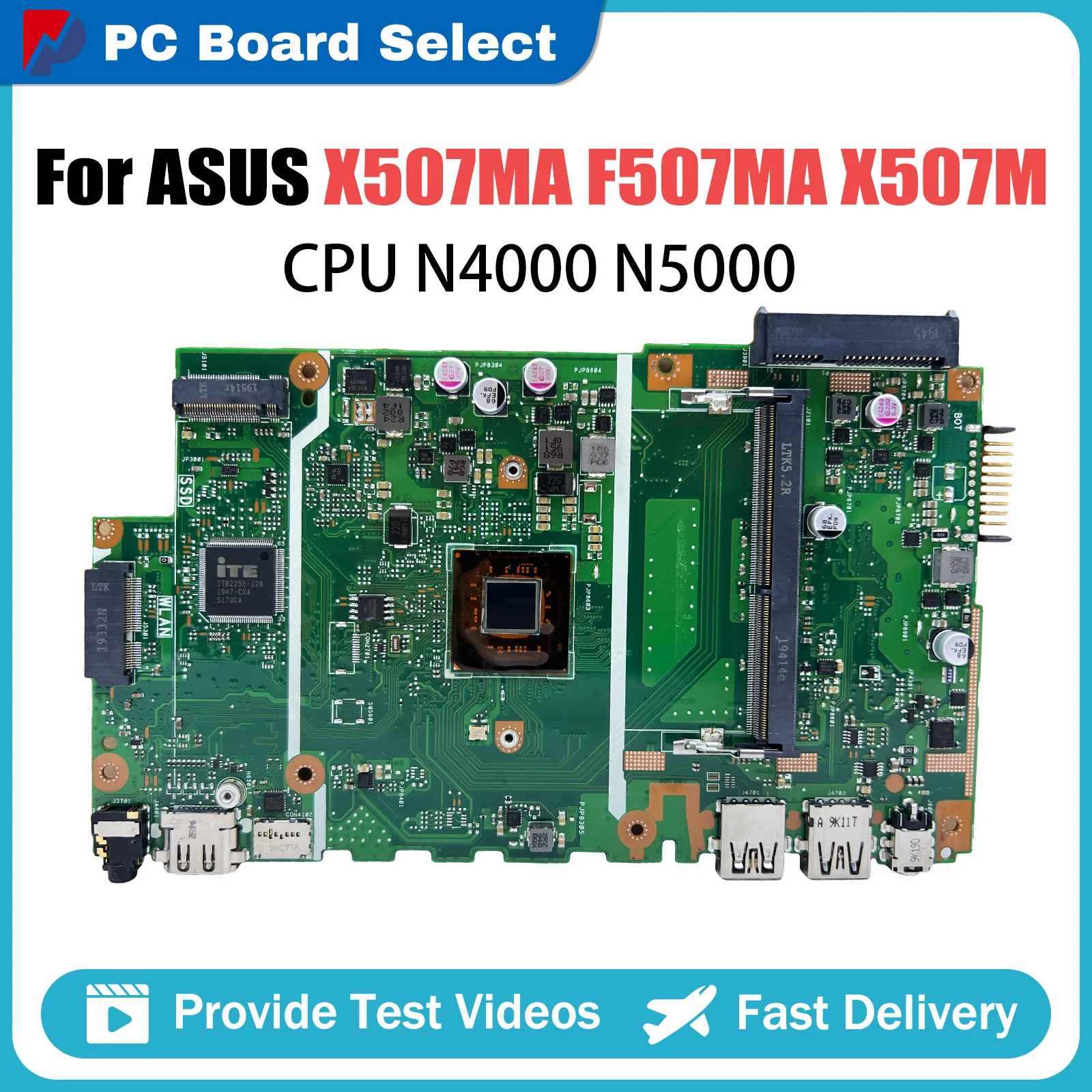 

X507MA Laptop Motherboard For ASUS F507MA X507M A507M R507M Mainboard with N4000N5000 CPU DDR4 100% Working Well