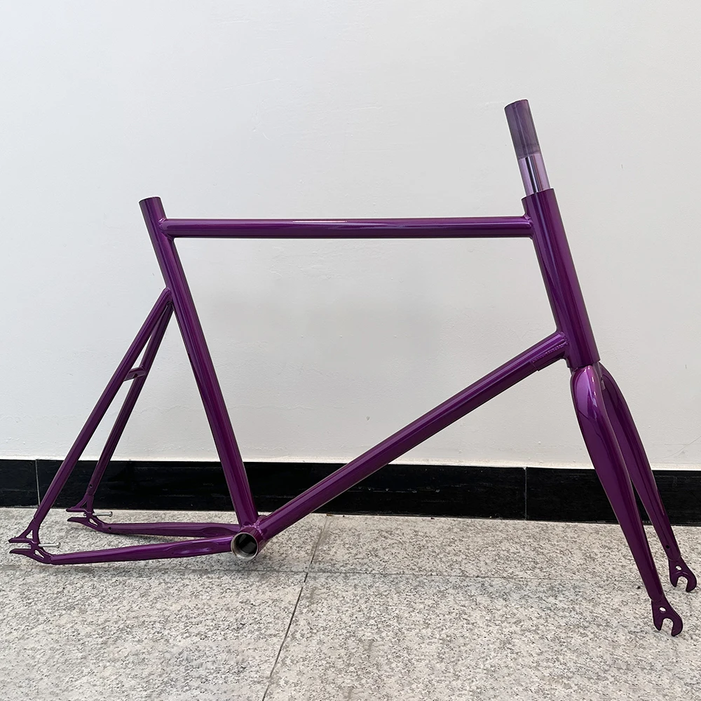 Fixed Gear Fahrradrahmen 20 Zoll Single Speed Rahmen mit Vorderradgabel Stahlrahmenset O.L.D vorne 100 mm/hinten 120 mm Fahrradzubehör