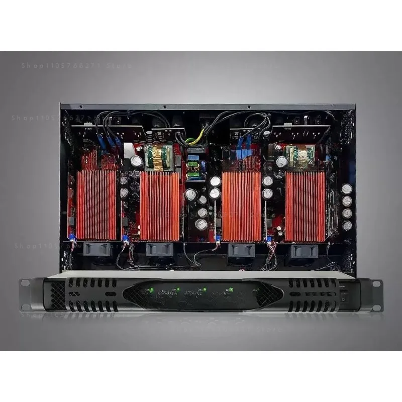 1300W 1U Digital Class , Quad-Channel High Power Pure Post-Stage Professional Audio Amplifier for Stage Performance