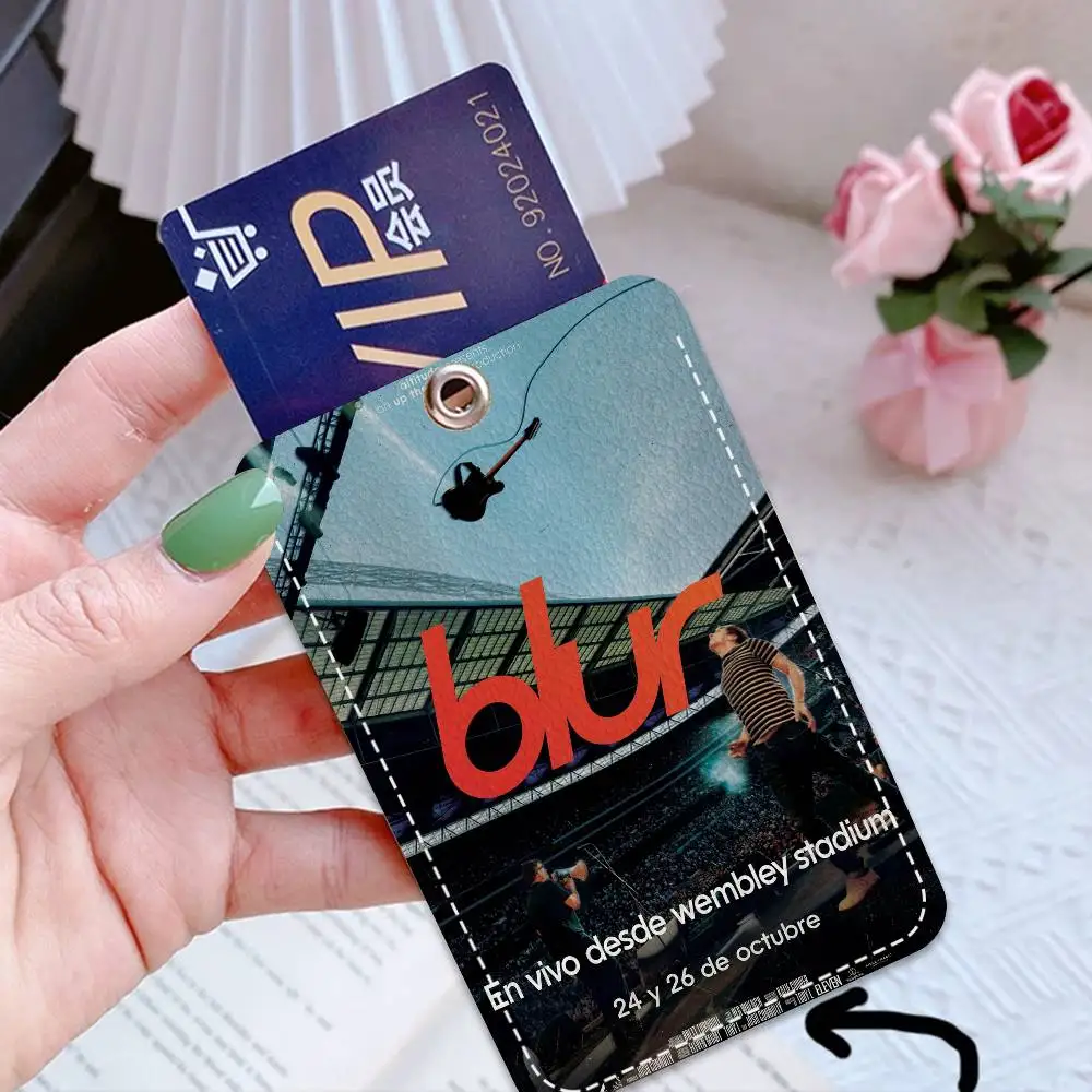 B-Blur Band Style PU Access Card Holder with Keychain - Executive Protection for Bank card,Subway, Bus Card case
