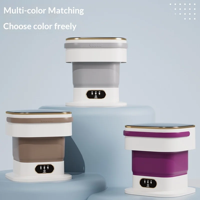 

Портативная складная стиральная машина 15 л, большая емкость, мини-стиралка с синей подсветкой, комбинированная функция стирки и отжима для нижнего белья, носков, детской одежды