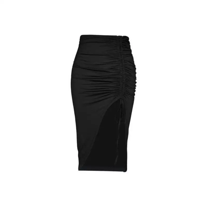 

Faionable Casual Pure Color Split Skirt for Women New Arrival Cross-Border Sle Autumn Seven-Quarter Sve Sportswear