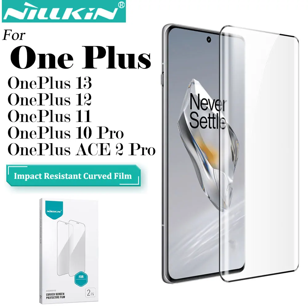 NILLKIN  2 Piece Set for OnePlus 13 12 11 10 Pro ACE2 Pro Impact Resistant Plexiglass Screen Protector Film (Non Tempered Glass)