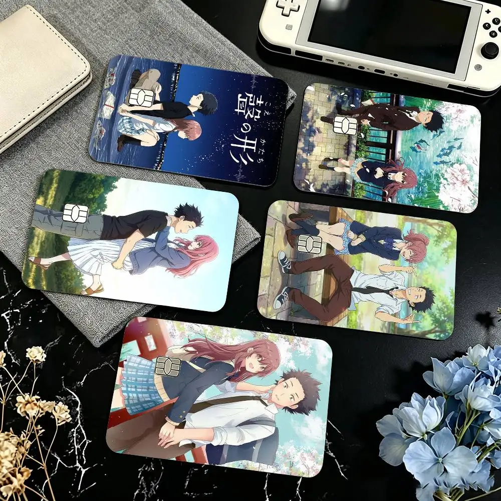Anime K-Koe no K-Katachi  Credit Card HD Stickers Small Chip Waterproof Sticker Game Card Decal Gift