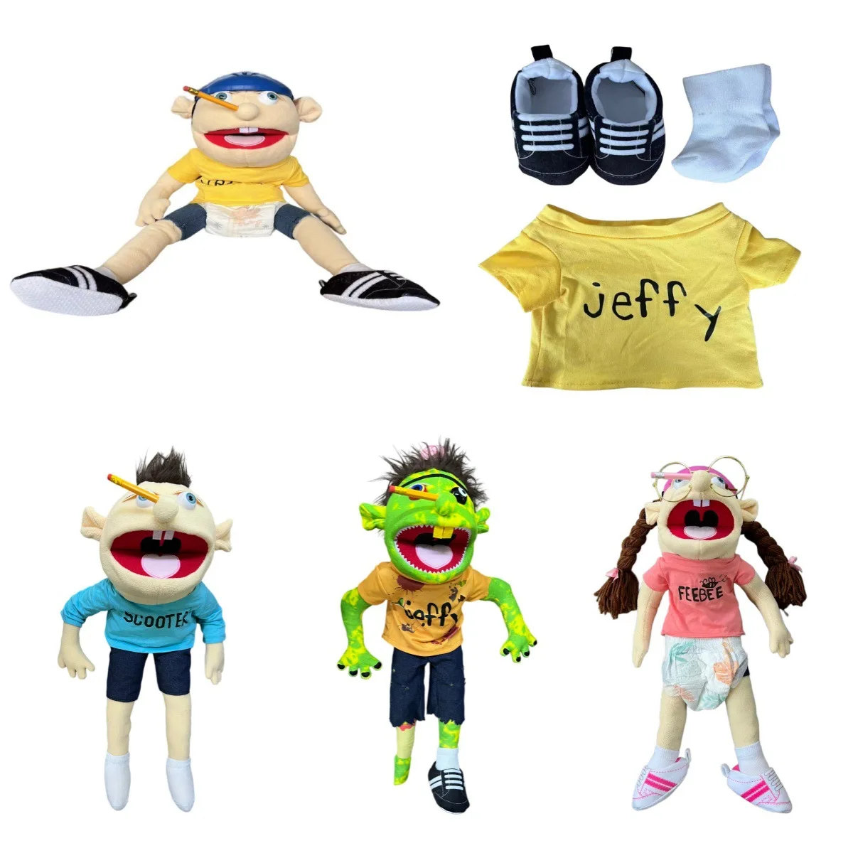 NEW HOT 55-60cm Jeffy Hand Puppet Plush Children Soft Doll Talk Show Party Props Christmas Doll Plush Toys Puppet Kids Gift