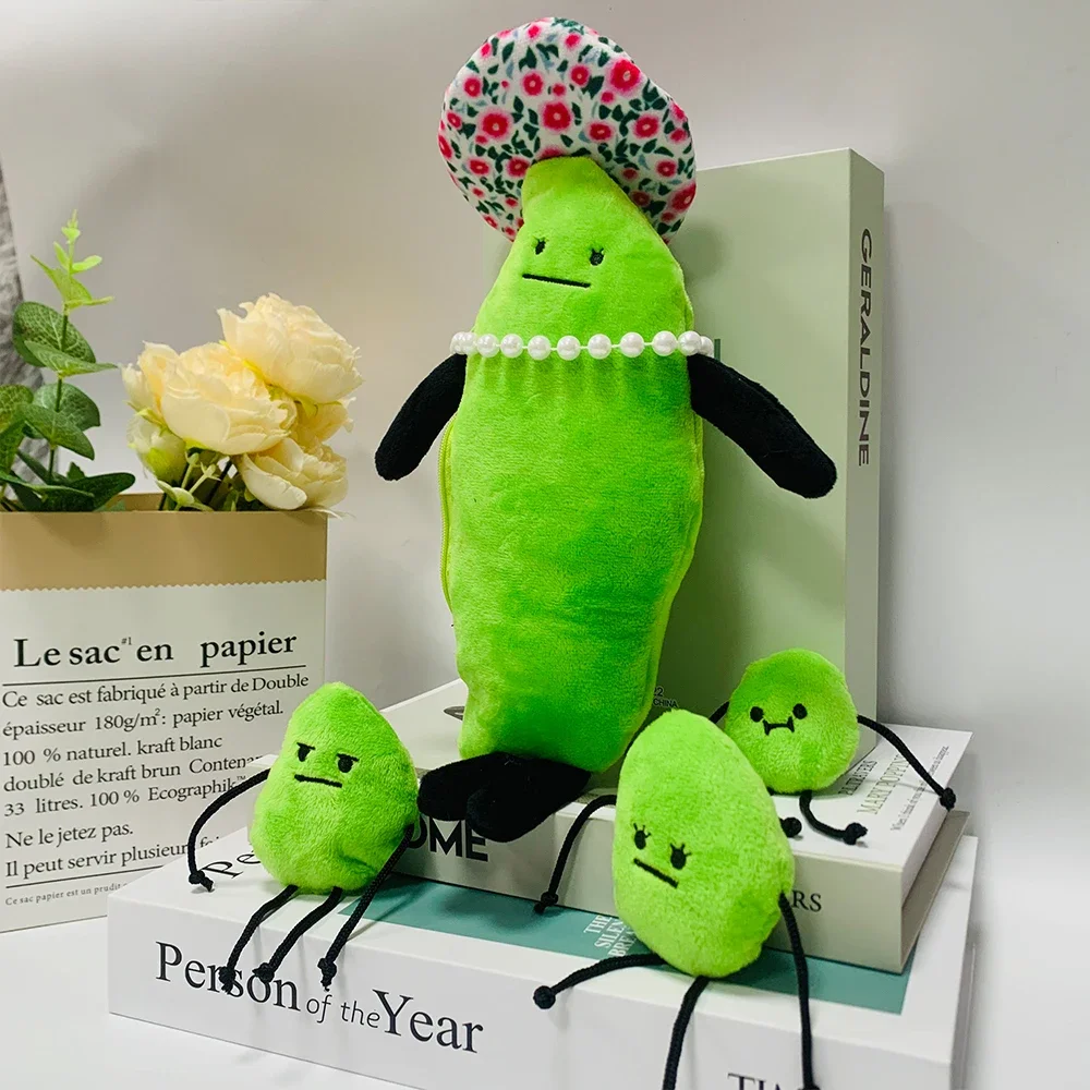 Kawaii Game Secret Staycation Plush Toy Edamame Family Doll Cute Cartoon Stuffed Soft Toy Birthday New Year's Gift for Children