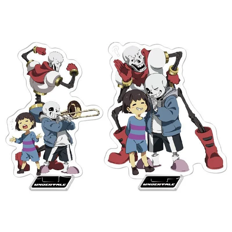 Japan Game Undertale Anime Figures Cosplay Acrylic Stands Model Character Sans Frisk Papyrus Standing Sign Desk Decor Fans Gift