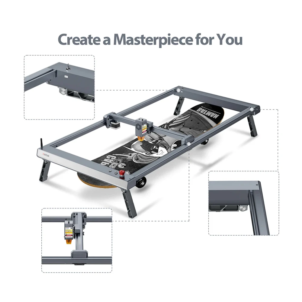 Wireless Ortur Laser Master 3 Expand Large Area 400*850mm High Speed Laser Engraver Wood Cutting Machine with 10W Laser Module