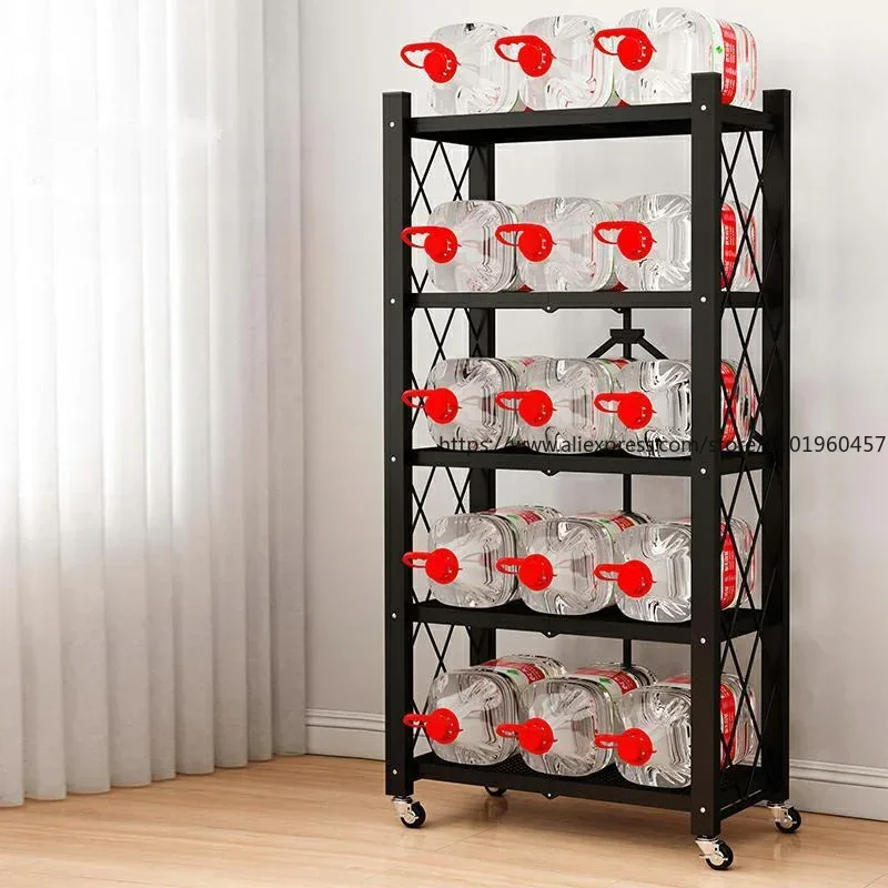 Folding Iron Shelf Living Room Kitchen Folding Lec 1 S Simple Installation Storage Cabinet 2size
