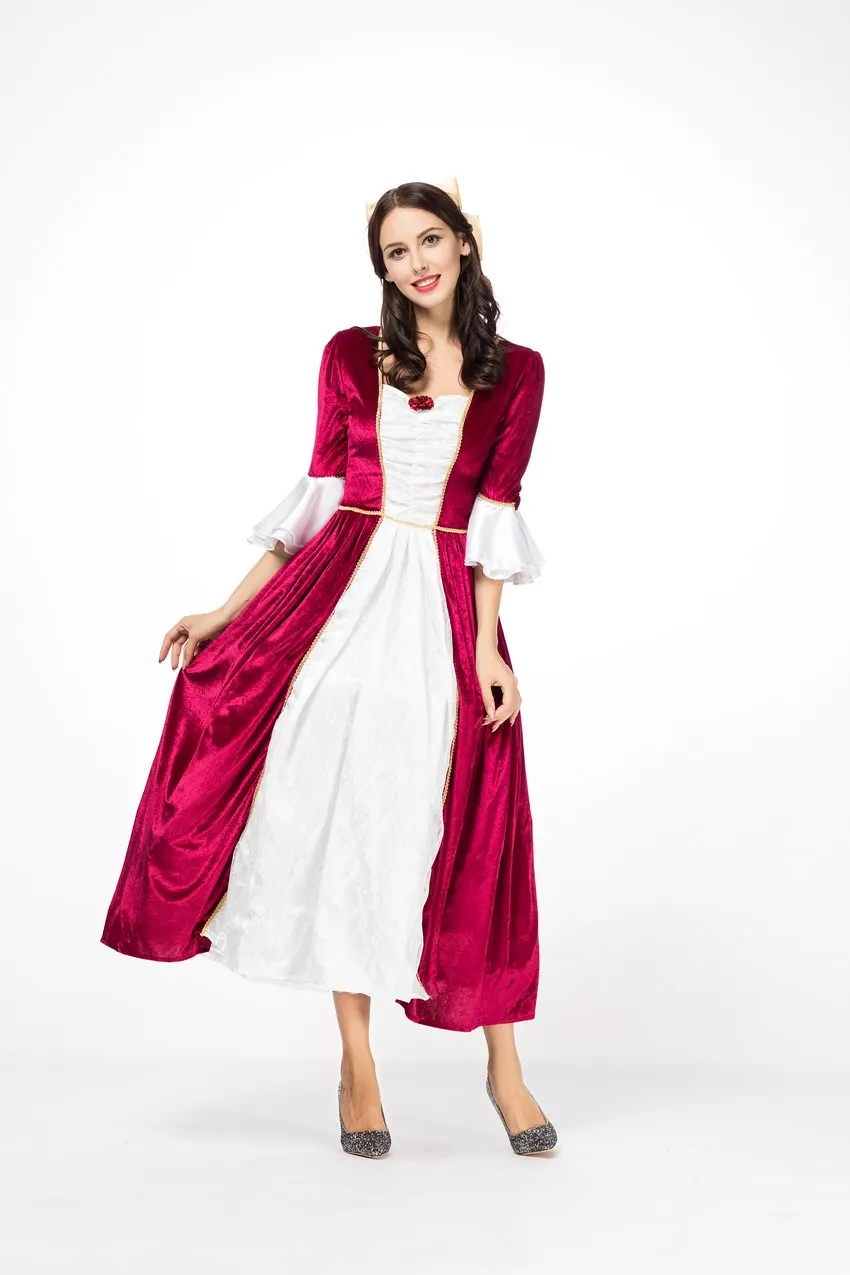 Costume de Cosplay de Princesse pour Adulte, Robe de Reine d'Halloween, Renaissance, Cour Médiévale, Spectacle