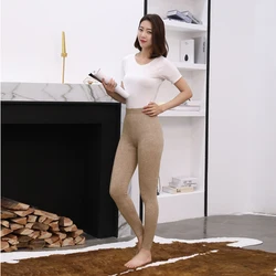 Womens Mens 100% Wool Long Johns Thermal Underwear Pants No-Seam Knitting Winter Thick Thermo Pants Couples Super Warm