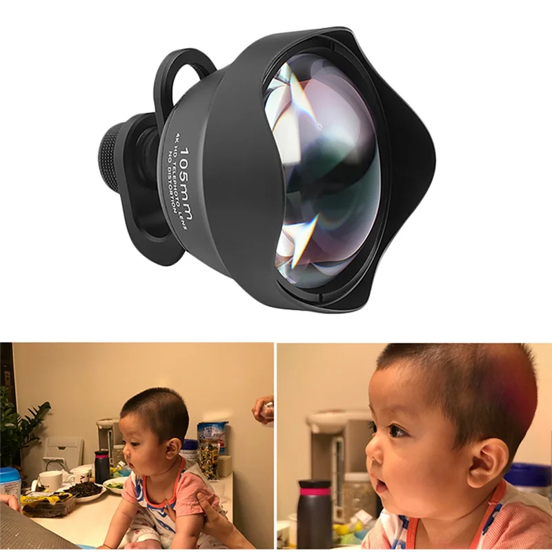 

Delicate Texture-1 Piece Mobile Phone Universal External Lens Black 105Mm Portrait Telephoto Slr Professional Photo Photography