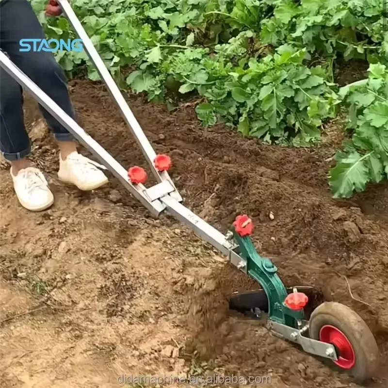 A Hand-pushed Plow with Adjustable Depth and Height, Suitable for Manual Soil Loosening, ridge Formation, and Weeding