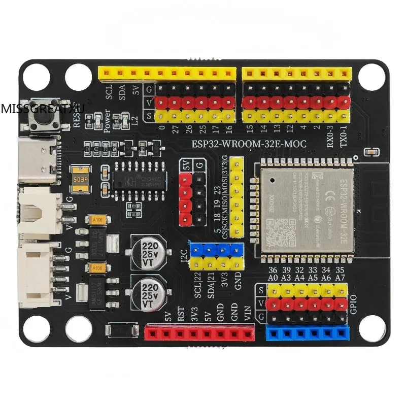 ESP32 Wireless Main Board Dual WiFi BLE Color Coded IO Pins Mount Holes For Student Electronic Building Block Robot DIY Kit