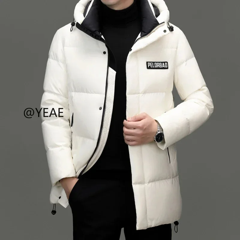 

COZOK Hooded Long Down Jacket Man Designer Clothes Men 2025 Mens Winter Duck Padding Luxury New in Coats