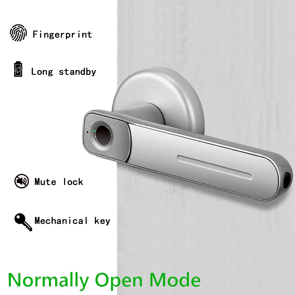 

Fingerprint Door Lock Handle Anti Theft Smart Electric Biometric Keyless Security Entry With 2 Keys Smart Home USB Rechargeable