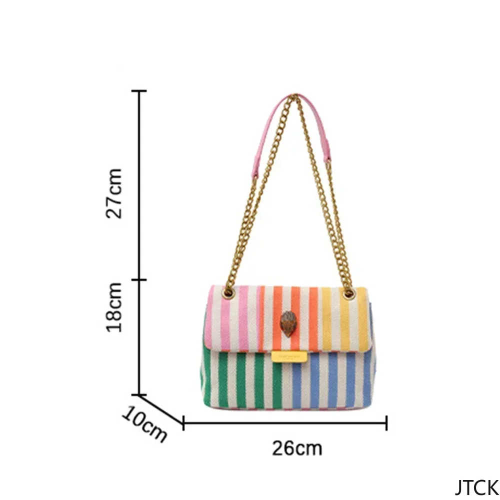 2025New Fashion Beach Bag Colorful Striped Canvas Bag Handheld Handbag for Women's Leisure Vacation Single Shoulder CrossbodyBag