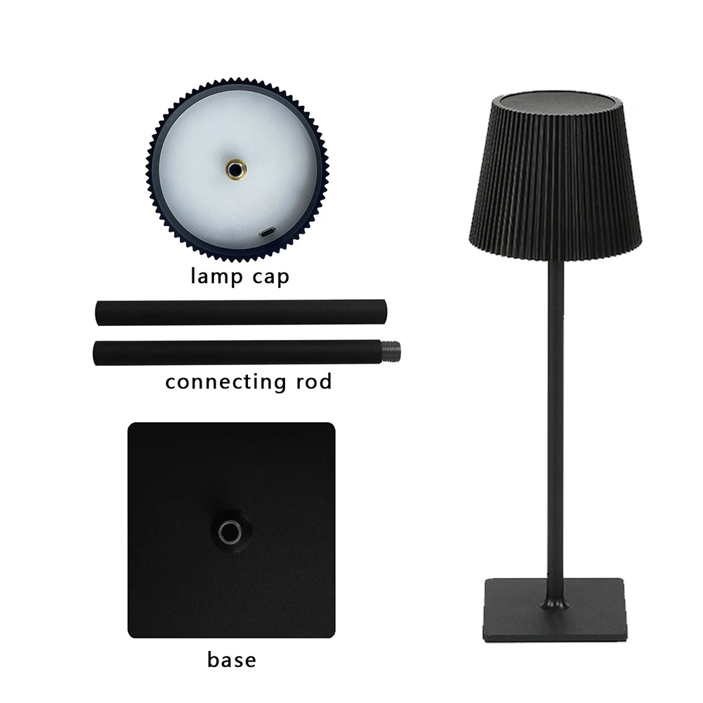 Lampe de table LED sans fil aste, lampe de bureau, 3 niveaux de luminosité, commande tactile, veilleuse pour chambre à coucher, salle à manger