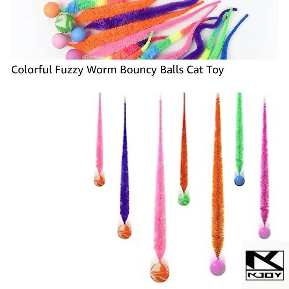 KKJoy Interactive Cat Toy - Color Caterpillar with Elastic Bouncing Ball Teasing Indoor Puzzle for Cats Pet Supplies gallery 3