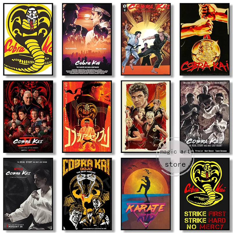 Classic Comedy Kung Fu Movies Cobra Kai Series Characters Print Art Canvas Poster For Living Room Decor Home Wall Picture